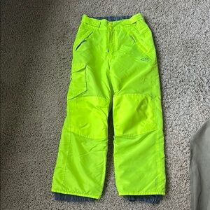 Bright Green Kids Snow Pants